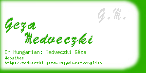 geza medveczki business card